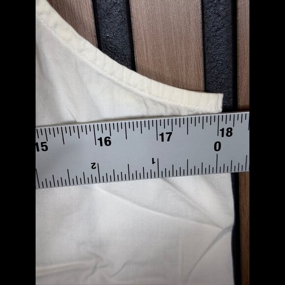 Eileen Fisher Tank Small Womens White Cotton Stretch Sleeveless Button Blouse - Picture 3 of 6